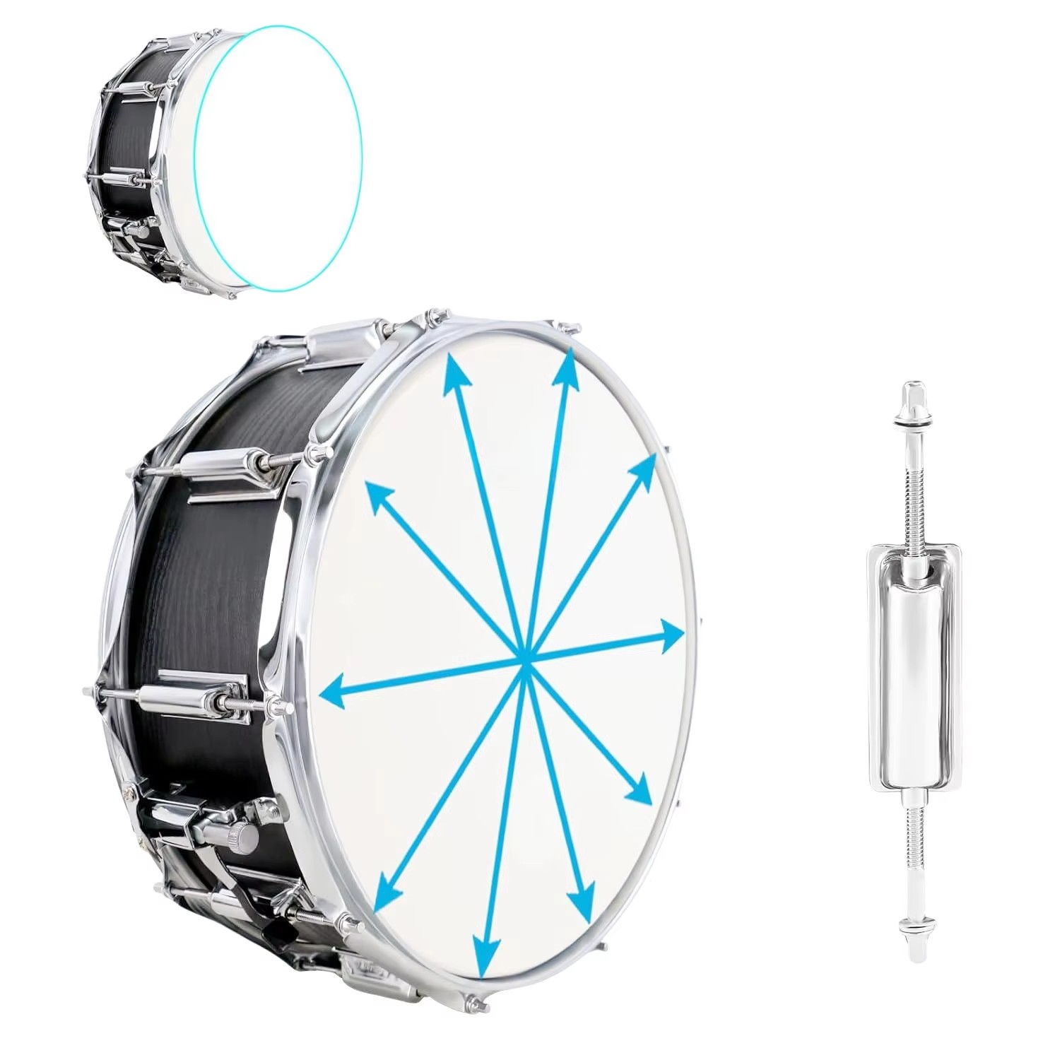 Wood‑grain Marching Drums Marc - Musical Instrument Band ulasan dan harga