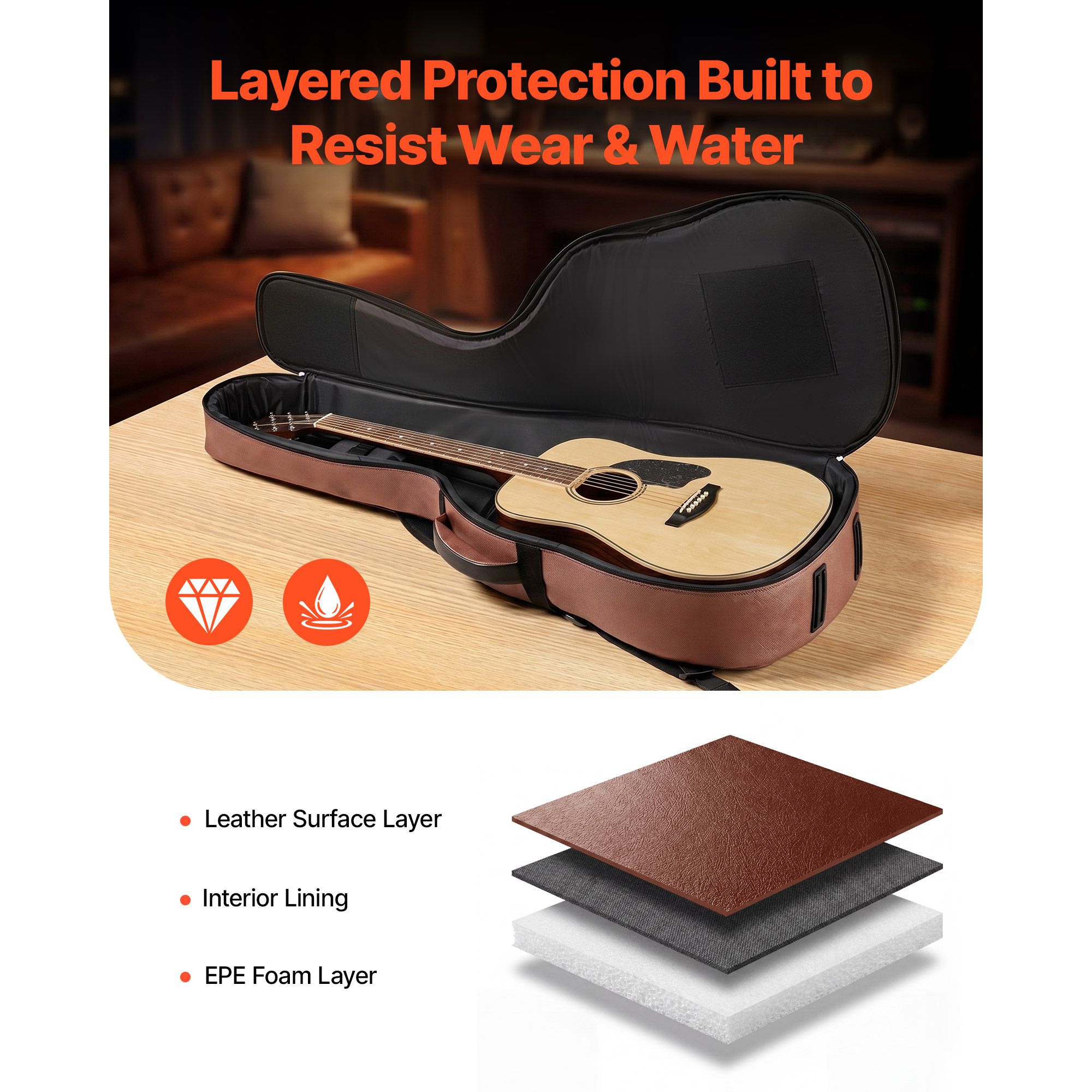 Acoustic Guitar Hard Case, 47. - Musical Instrument Band ulasan dan harga
